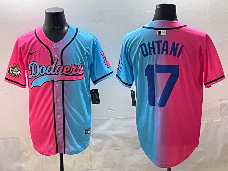Men Los Angeles Dodgers #17 Ohtani Blue pink Game 2025 Nike MLB Jersey style 0013->los angeles dodgers->MLB Jersey